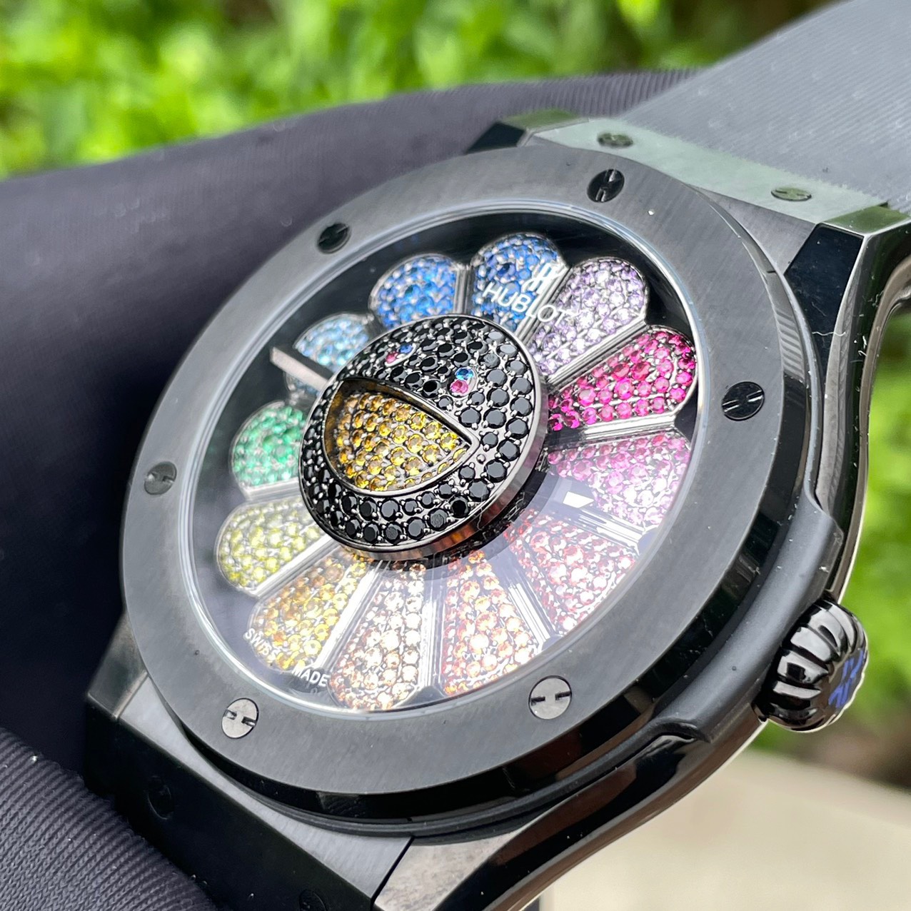 Hublot Replica Watch Takashi Murakami Rainbow Ceramic Rubber Strap 45mm