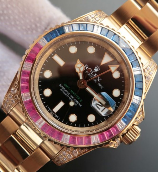 Replica Rolex GMT-Master II  BP 116758 Blue/Red Crystal Bezel A2836