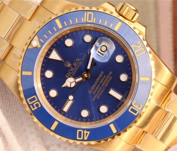 Replica Rolex Submariner 116613 LB Noob YG Wrapped Blue Dial YG Wrapped Bracelet Eta2836