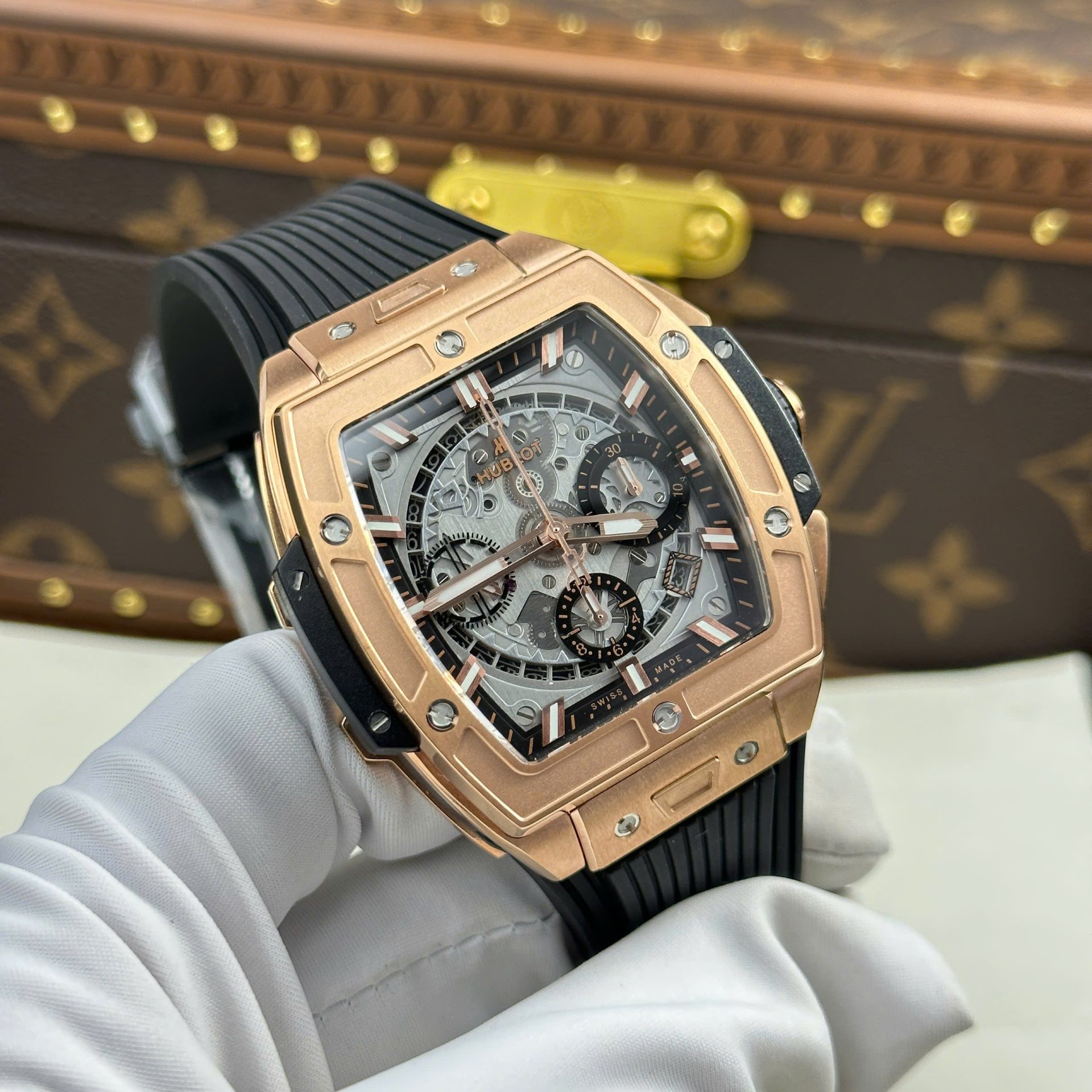 Hublot Spirit Of Big Bang King Gold Replica Watches Dial Gray BBF Factory 42mm