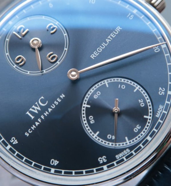 Replica IWC YLF Portuguese Regulateur Blue Dial Leather Strap A6498