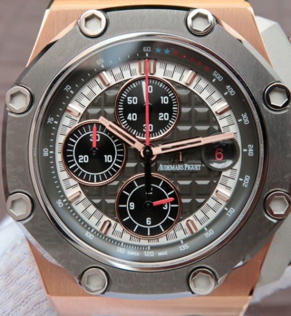 Replica Audemars Piguet JF Royal Oak Offshore 26568OM RG Cermet Bezel Michael Schumacher
