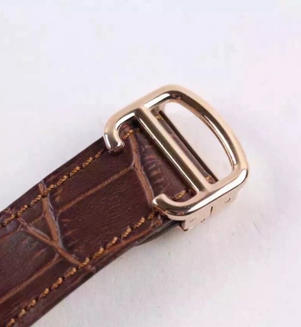 Replica Cartier Ballon de Cartier Tourbillon RG Gray Dial Leather Strap Flying Tour