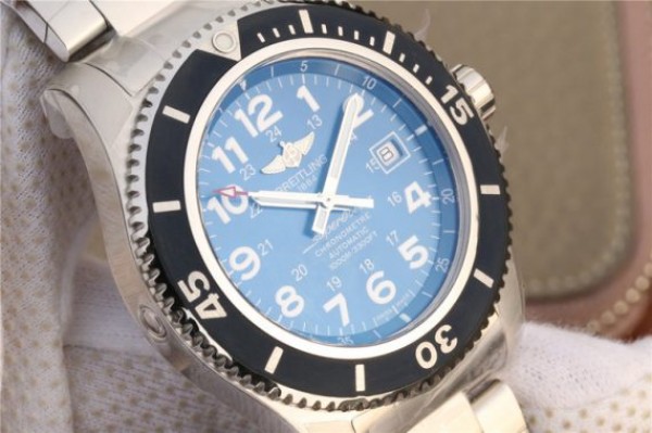 Replica Breitling SuperOcean  II 44mm GF Blue Dial SS Bracelet A2824