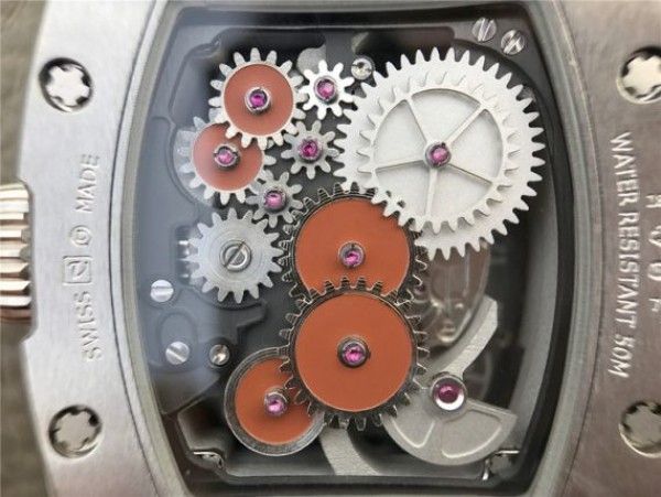 Replica Richard Mille RM018 Hommage a Boucheron SS Brown Skeleton Dial Black Rubber Strap 6T51
