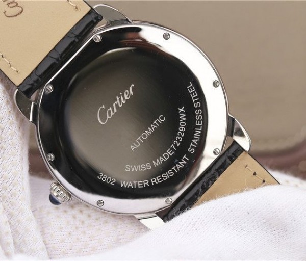 Replica Cartier ZF Ronde de Cartier 42mm White Dial Leather Strap MIYOTA 9015