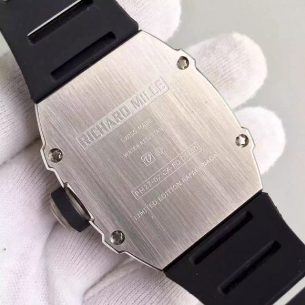 Replica Richard Mille RM027 SS Skeleton Dial Black Rubber Strap 6T51