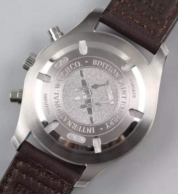 Replica IWC V6 Pilot Chrono Brown/White Dial A7750
