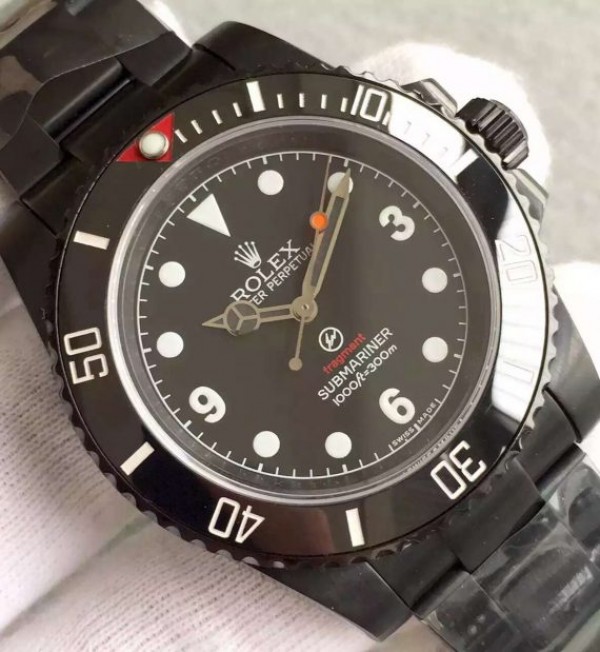 Replica Rolex Fragment Submariner 116610 PVD Black Dial PVD Bracelet A2836