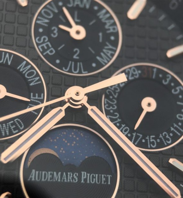 Replica Audemars Piguet JF Royal Oak 41mm 26574 RG Black Dial Leather Strap A5134