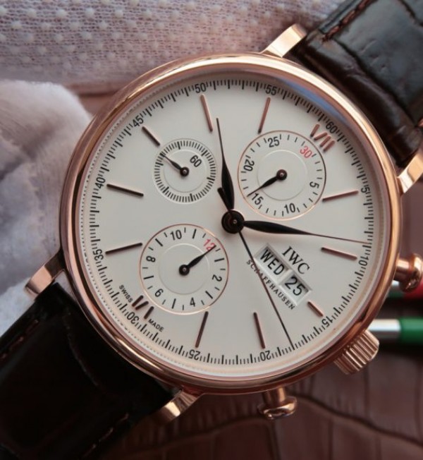 Replica IWC Portofino Chronograph IW391020 RG White Dial