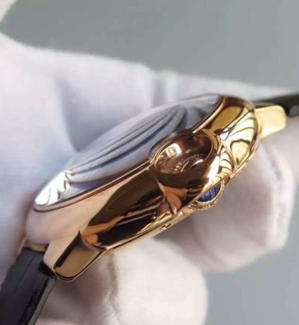 Replica Cartier Ballon Bleu Skeleton Tourbillon RG Black Dial