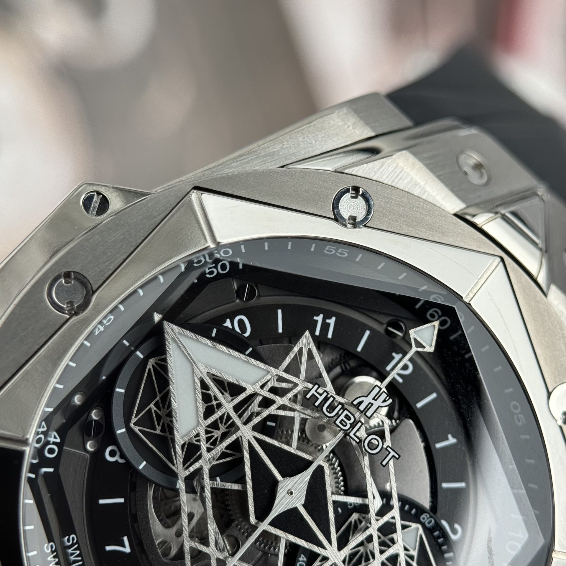 Hublot Replica Watch Big Bang Sang Bleu II Titanium Black Dial BBF 45mm