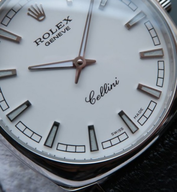 Replica Rolex Cellini Danaos 4243 SS White Dial Black Leather Strap A2824