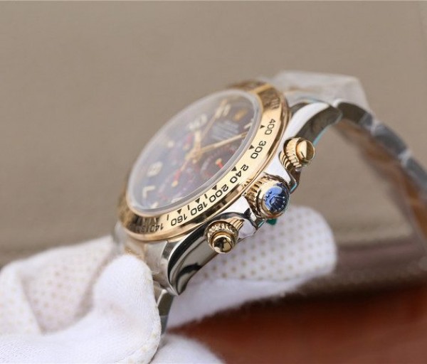Replica Rolex Daytona 116523 Thick YG Wrapped Blue Dial Numerals Markers SS/YG Bracelet A7750
