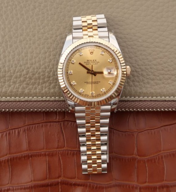 Replica Rolex DateJust 41mm 126331 Noob RG Wrapped RG Dial Diamonds Markers SS/RG Bracelet A2836