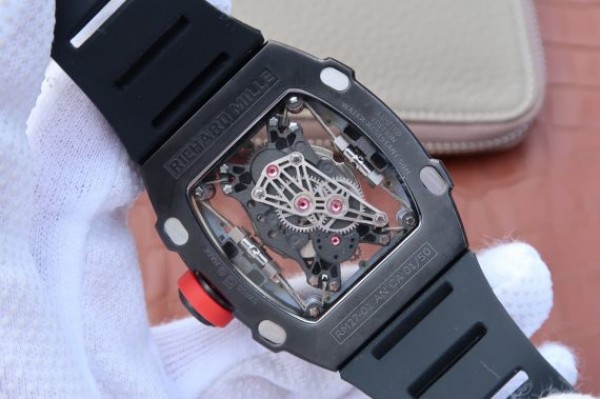 Replica Richard Mille RM027 PVD Skeleton Dial Black Rubber Strap 6T51