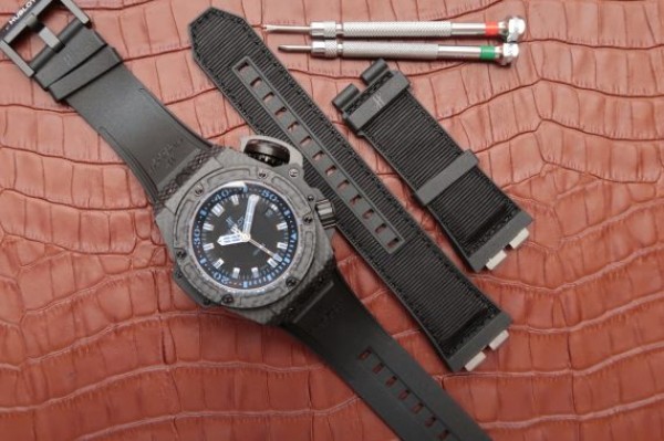 Replica Hublot King Power OceanGraphic 4000 CF V6F Blue Markers Rubber Strap A7750