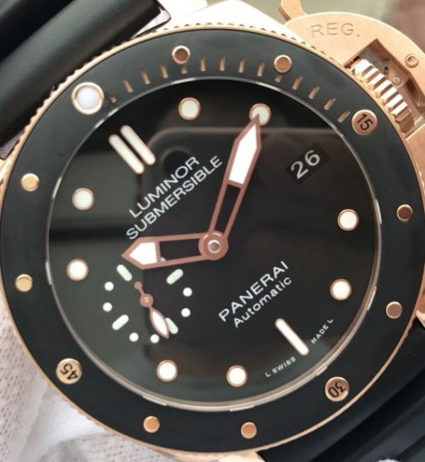 Replica Panerai XF PAM684 RG Luminor Submersible Rubber Strap P.9010