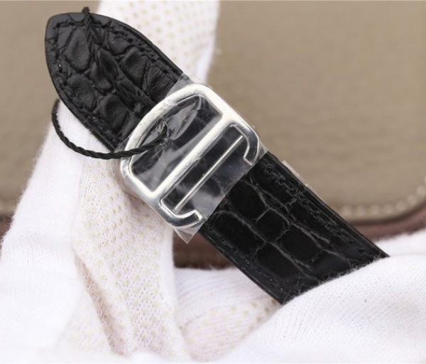 Replica Cartier ZF Ronde de Cartier 42mm White Dial Leather Strap MIYOTA 9015