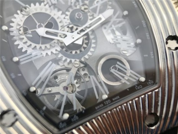 Replica Richard Mille RM018 Hommage a Boucheron SS Black Skeleton Dial Black Rubber Strap 6T51