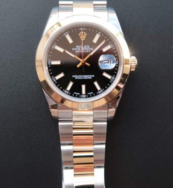 Replica Rolex DateJust II 41mm SS/YG Black Dial Lumed Marker  SS/YG Bracelet A2824