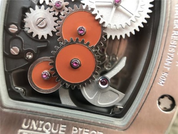 Replica Richard Mille RM018 Hommage a Boucheron SS Brown Skeleton Dial Black Rubber Strap 6T51
