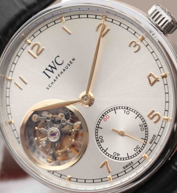 Replica IWC AZ Portuguese Tourbillon White Dial YG Markers A98900