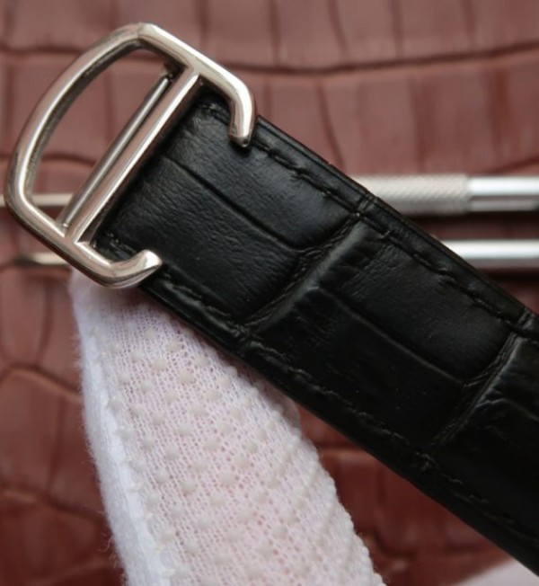 Replica Cartier JF Ballon Bleu 42mm White Textured Dial Black Leather Strap MIYOTA9015