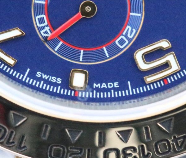 Replica Rolex Daytona 116523 Thick YG Wrapped Blue Dial Numerals Markers SS/YG Bracelet A7750