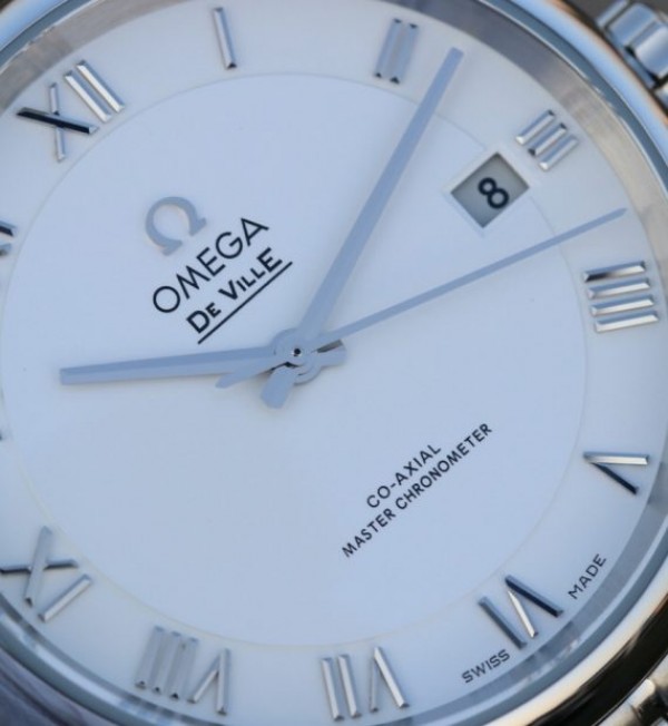 Replica Omega V6 De Ville Hour Vision Co-Axial 41mm SS White Dial SS Bracelet A8500