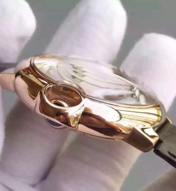 Replica Cartier Ballon de Cartier 46MM Tourbillon RG White Dial Leather Strap Flying Tour