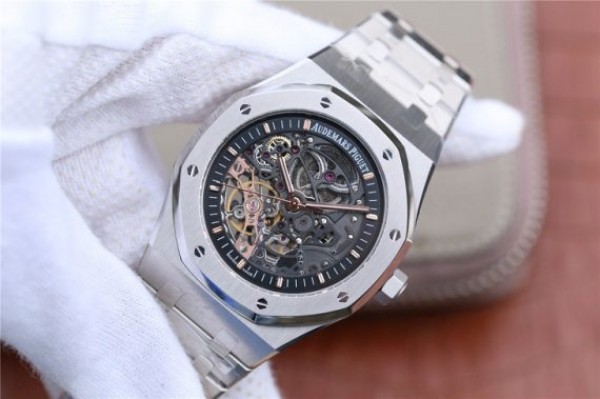 Replica Audemars Piguet Royal Oak 41mm Double Balance Wheel Openworked 15407 SS JF SS Bracelet A3132