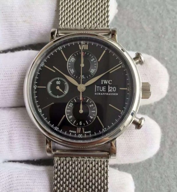 Replica IWC V6 Portofino IW391010 Chronograph Black Dial