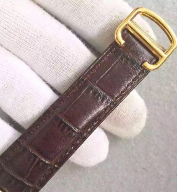 Replica Cartier JF Ballon Bleu 42mm YG White Textured Dial Leather Strap MIYOTA9015
