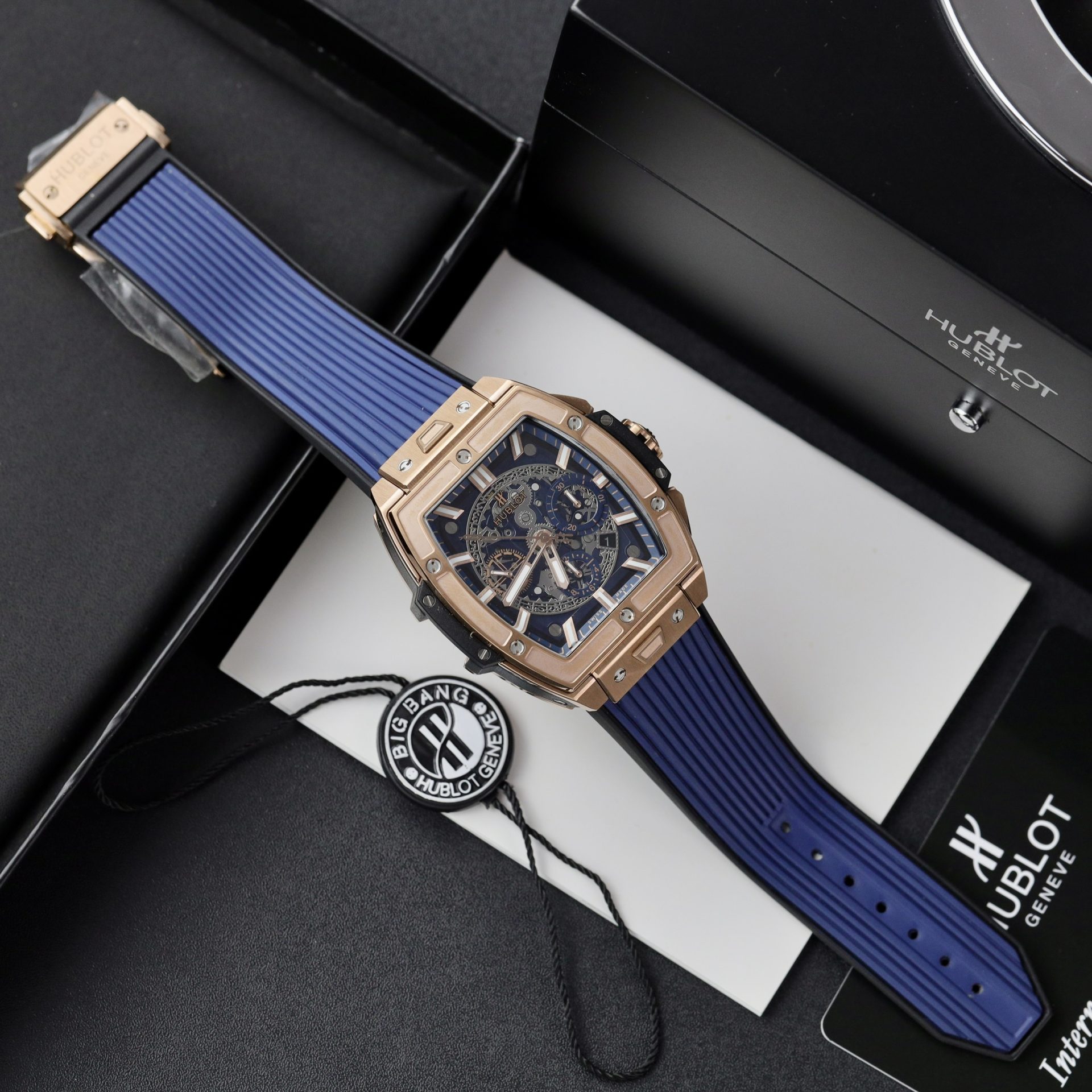 Hublot Replica Watch Spirit Of Big Bang King Gold Dial Blue 42mm