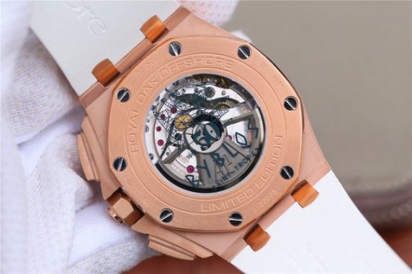 Replica Audemars Piguet Royal Oak Offshore 44mm RG Summer Edition JF White Rubber Strap A3126