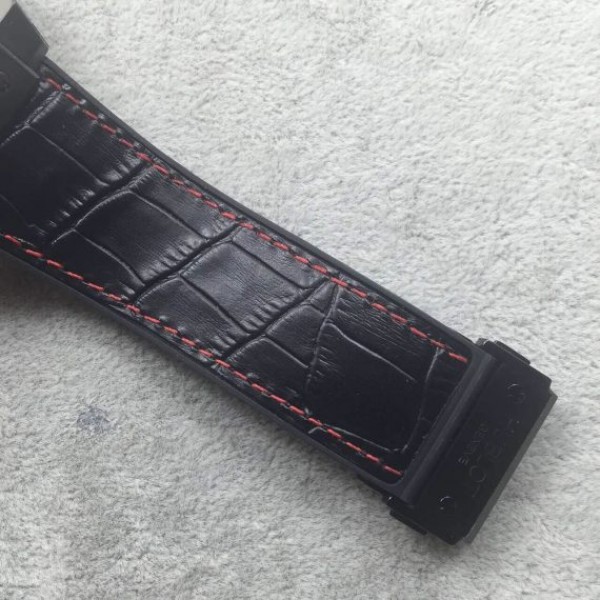 Replica Hublot Big Bang King Power 48mm PVD Black Dial Red Hands Gummy Strap A7750