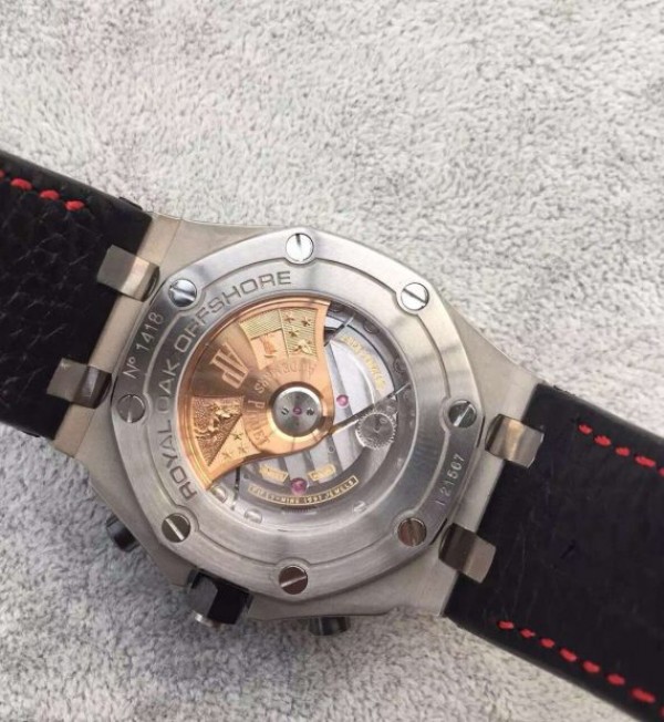 Replica Audemars Piguet JF Royal Oak Offshore Black Theme Black Leather Strap A3126