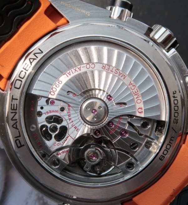 Replica Omega OMF Planet Ocean Master Chronometer SS Black/Orange Bezel Black Dial Nylon A9900