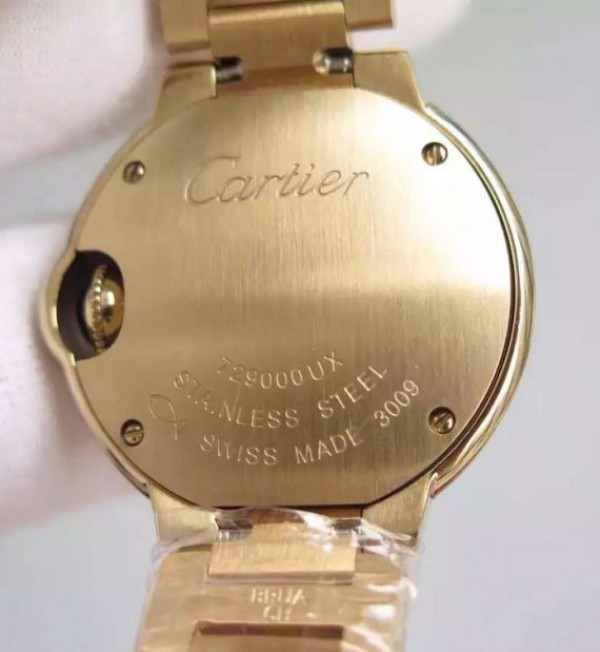 Replica Cartier Ballon Bleu 28mm YG Diamonds Bezel White Dial Bracelet Ronda Quartz