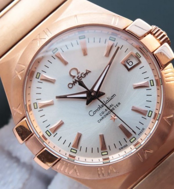 Replica Omega V6 Constellation 123.20.35 RG Case White Dial