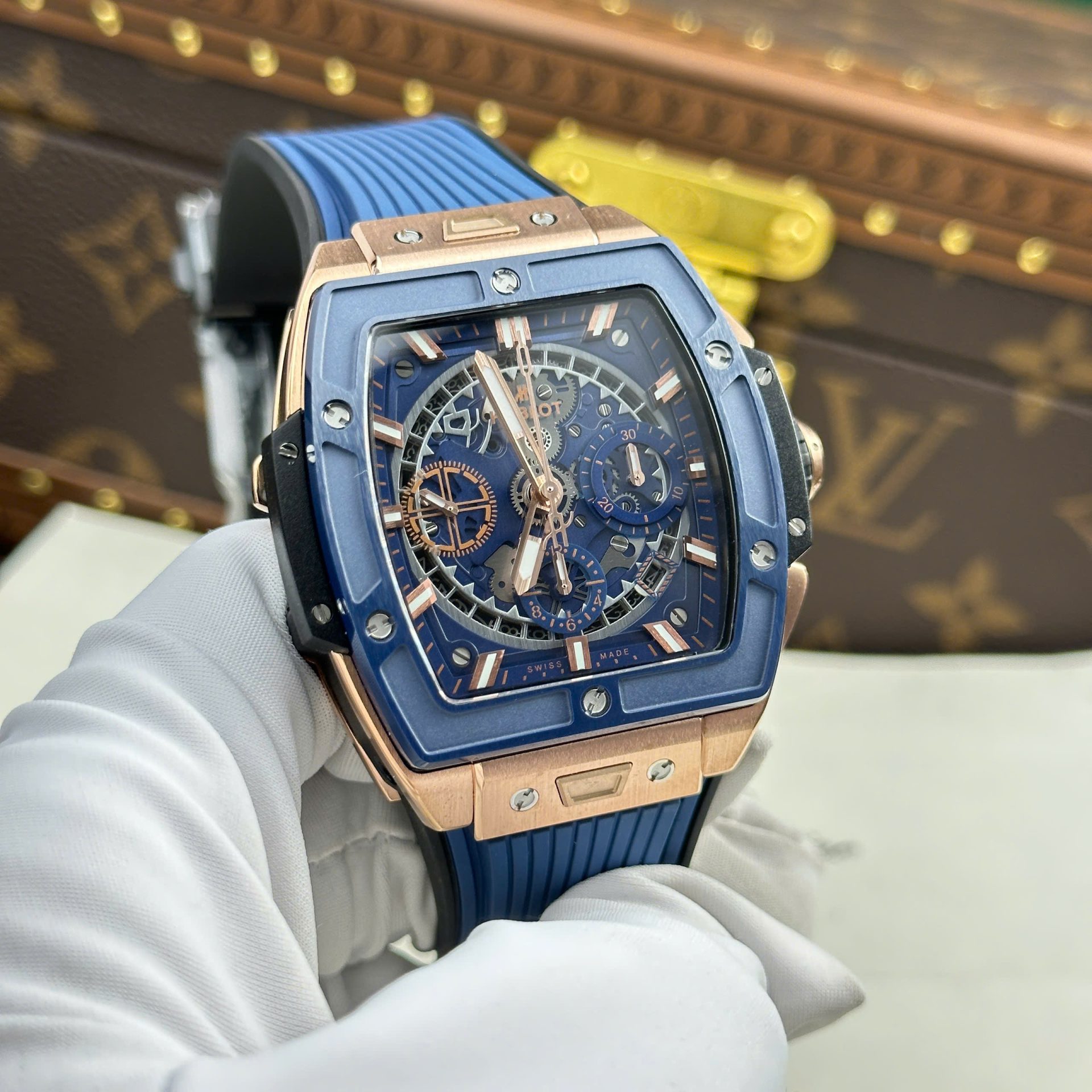 Hublot Spirit Of Big Bang Best Replica 11 Watch Bezel Ceramic Blue BBF Factory 42mm