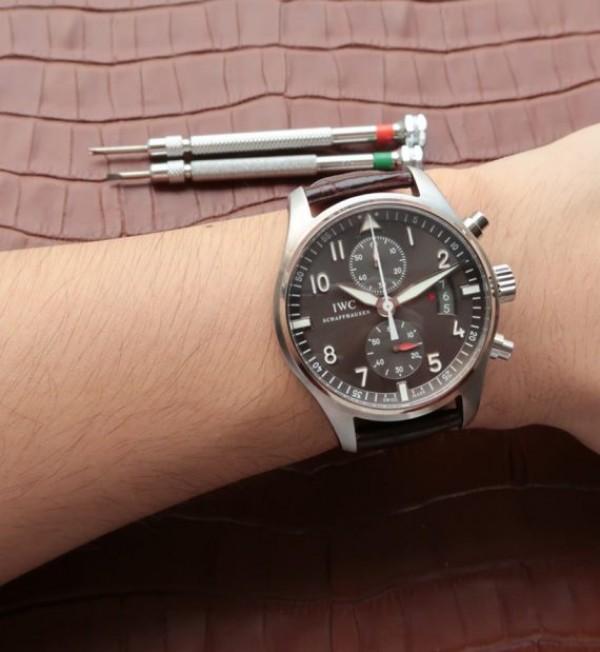 Replica IWC ZF Pilot Chrono SS IW387802 Leather Strap A7750
