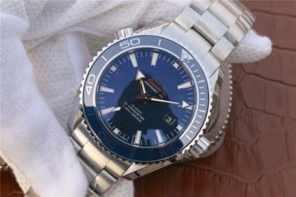 Replica Omega Planet Ocean Professional Blue Liquidmetal Bezel 45mm OMF SS Bracelet A8500