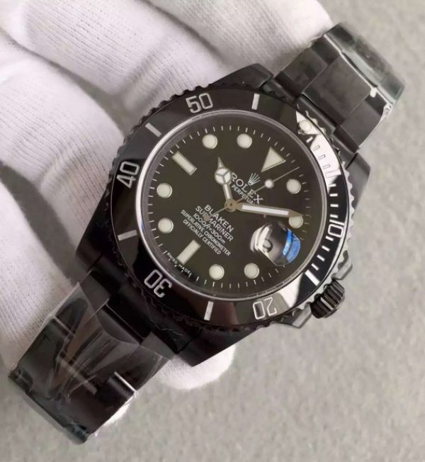 Replica Rolex Blaken Submariner 116610 PVD Black Dial PVD Bracelet A2836