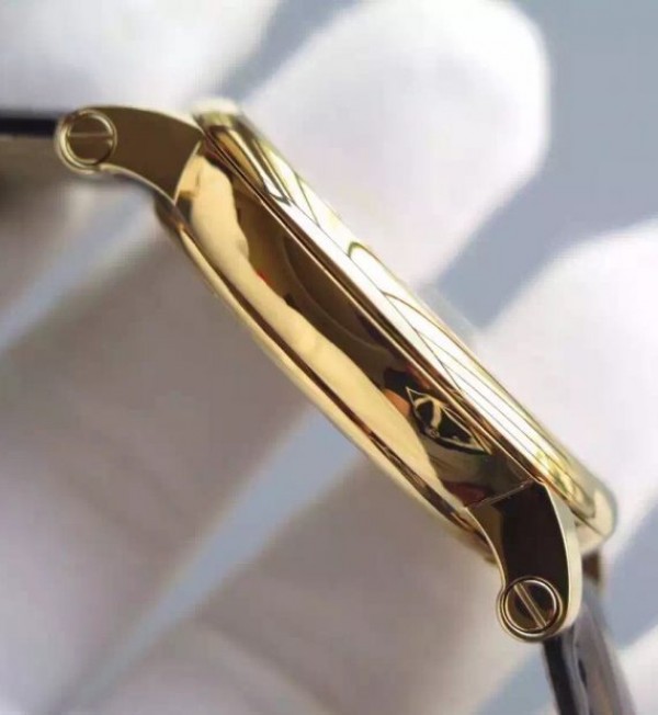 Replica Cartier Rotonde De Cartier Tourbillon YG Leather Strap