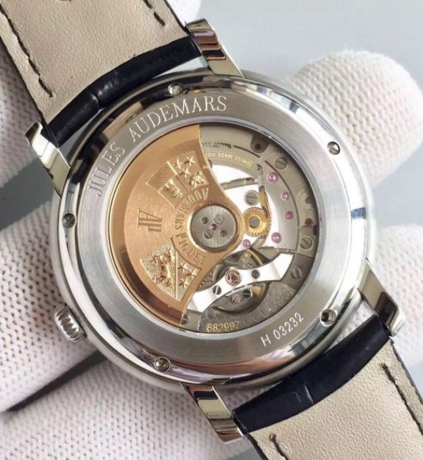 Replica Audemars Piguet Jules Audemars 15170 SS Black Dial Leather Strap A3120