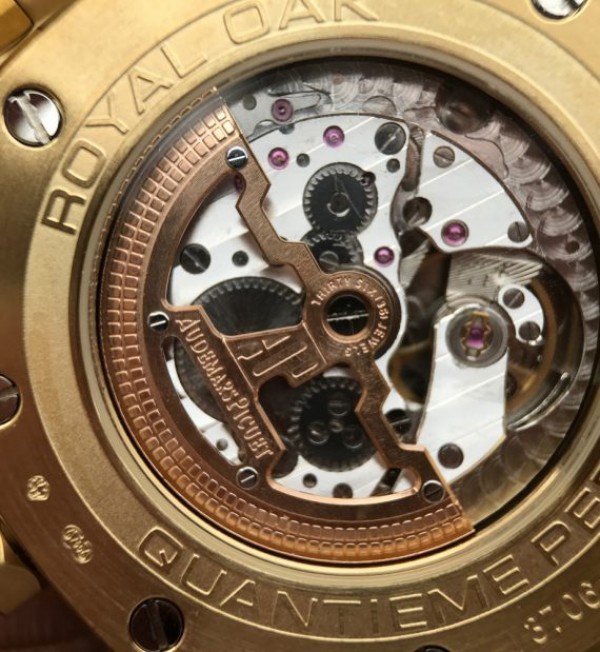 Replica Audemars Piguet JF Royal Oak 41mm 26574 YG Black Dial Leather Strap A5134