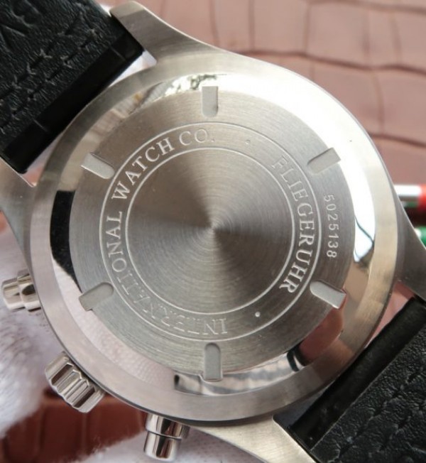 Replica IWC Pilot  Chrono IW377701 Black Dial Leather Strap